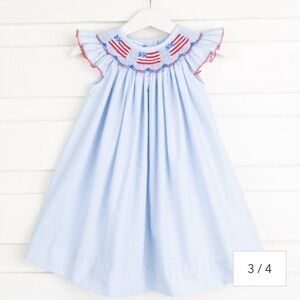 Stitchy Fish “Salute the Flag” Smocked Dress 2T